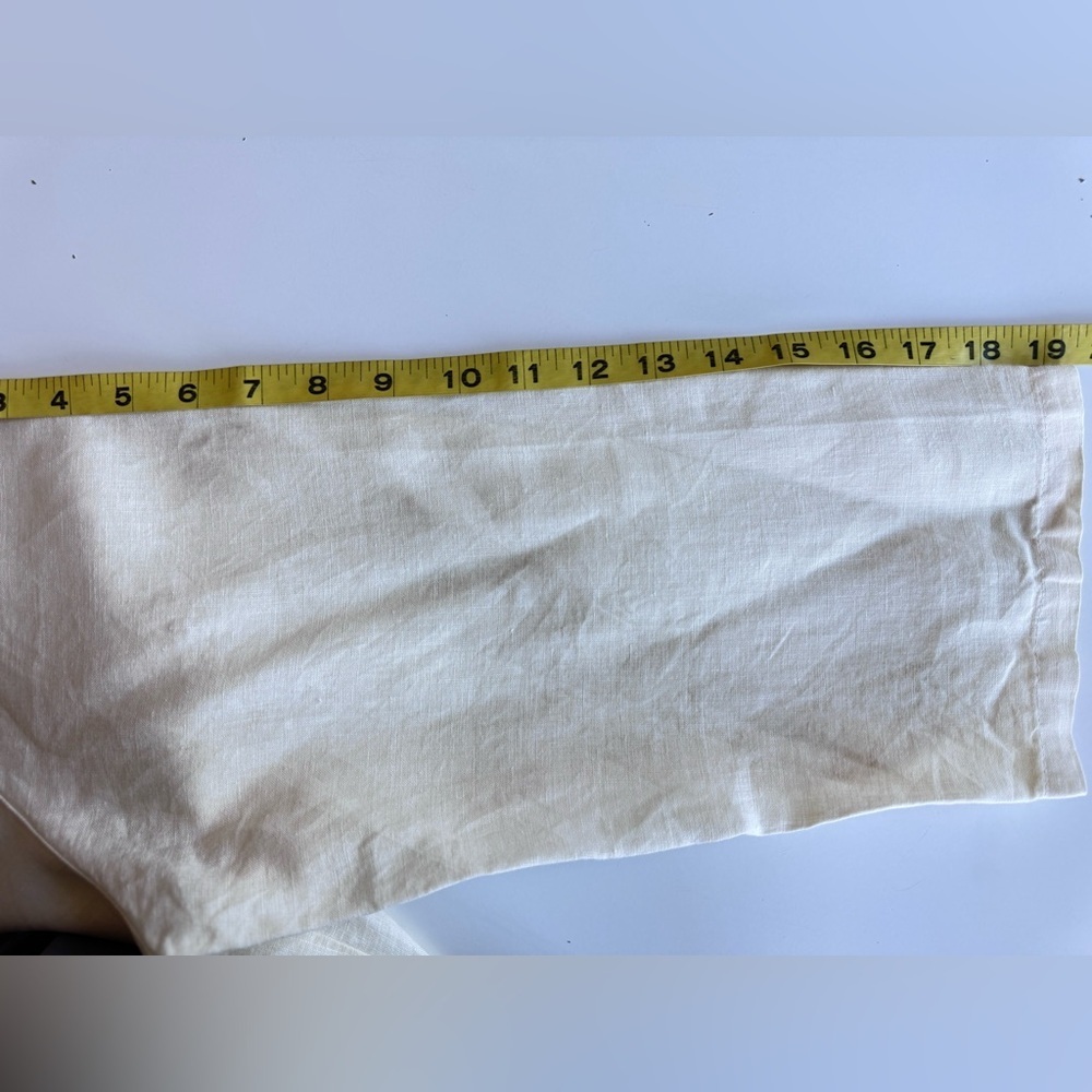 Click Color Me Cotton Beige Cream Linen Pin Tuck Peasant Shirt Dress Size 2XL - Picture 10 of 11